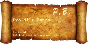 Profét Barna névjegykártya